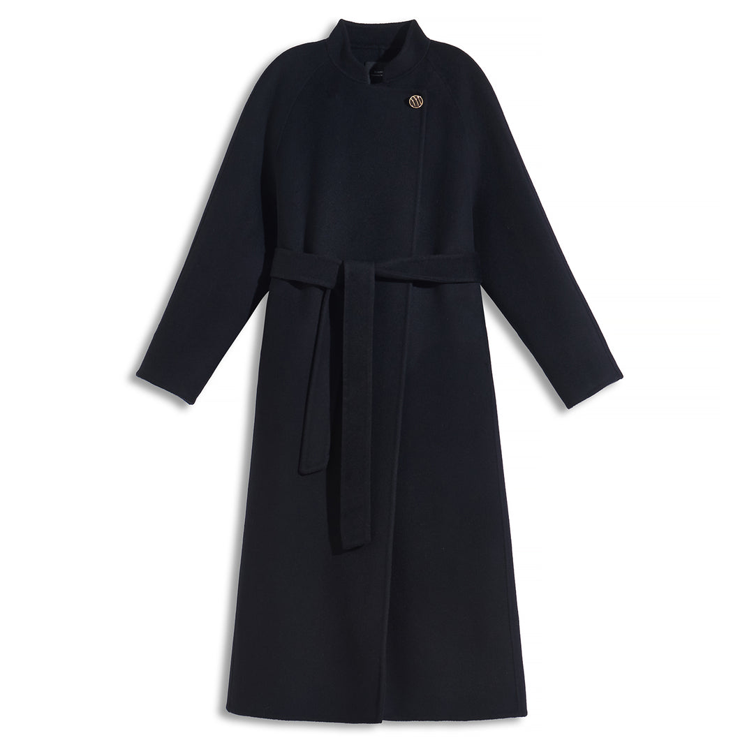 Sumirel Luxury Cashmere Wool Wrap Coat with Adjustable Belt SCT608