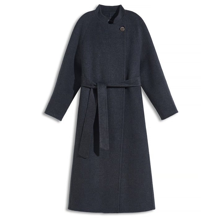 Sumirel Luxury Cashmere Wool Wrap Coat with Adjustable Belt SCT608