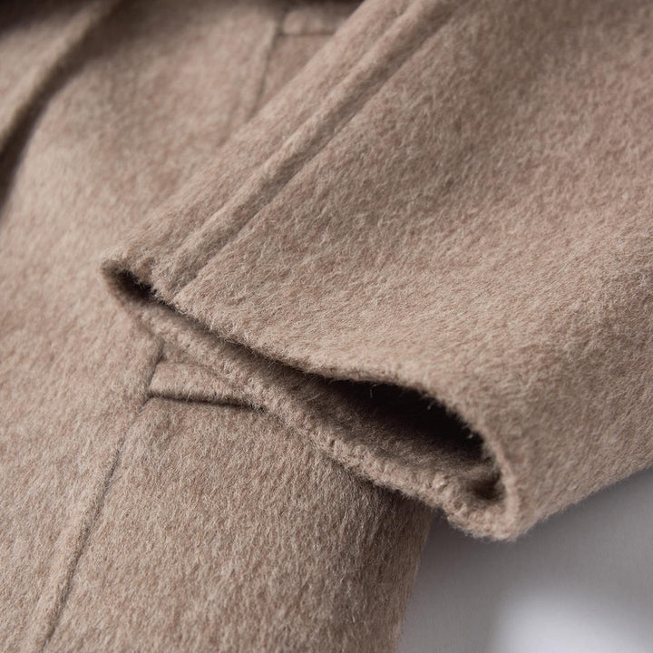 Women's Camel Hair Wool Coat 10% Camel Hair 10% Mulberry Silk Blend Belted Wool Coat SCT904
