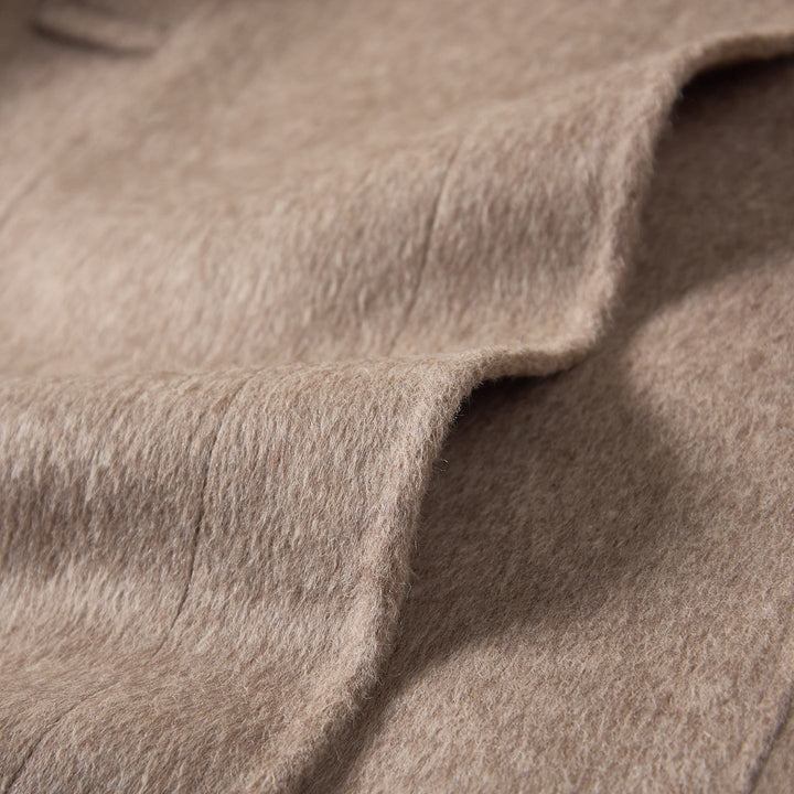 Women's Camel Hair Wool Coat 10% Camel Hair 10% Mulberry Silk Blend Belted Wool Coat SCT904