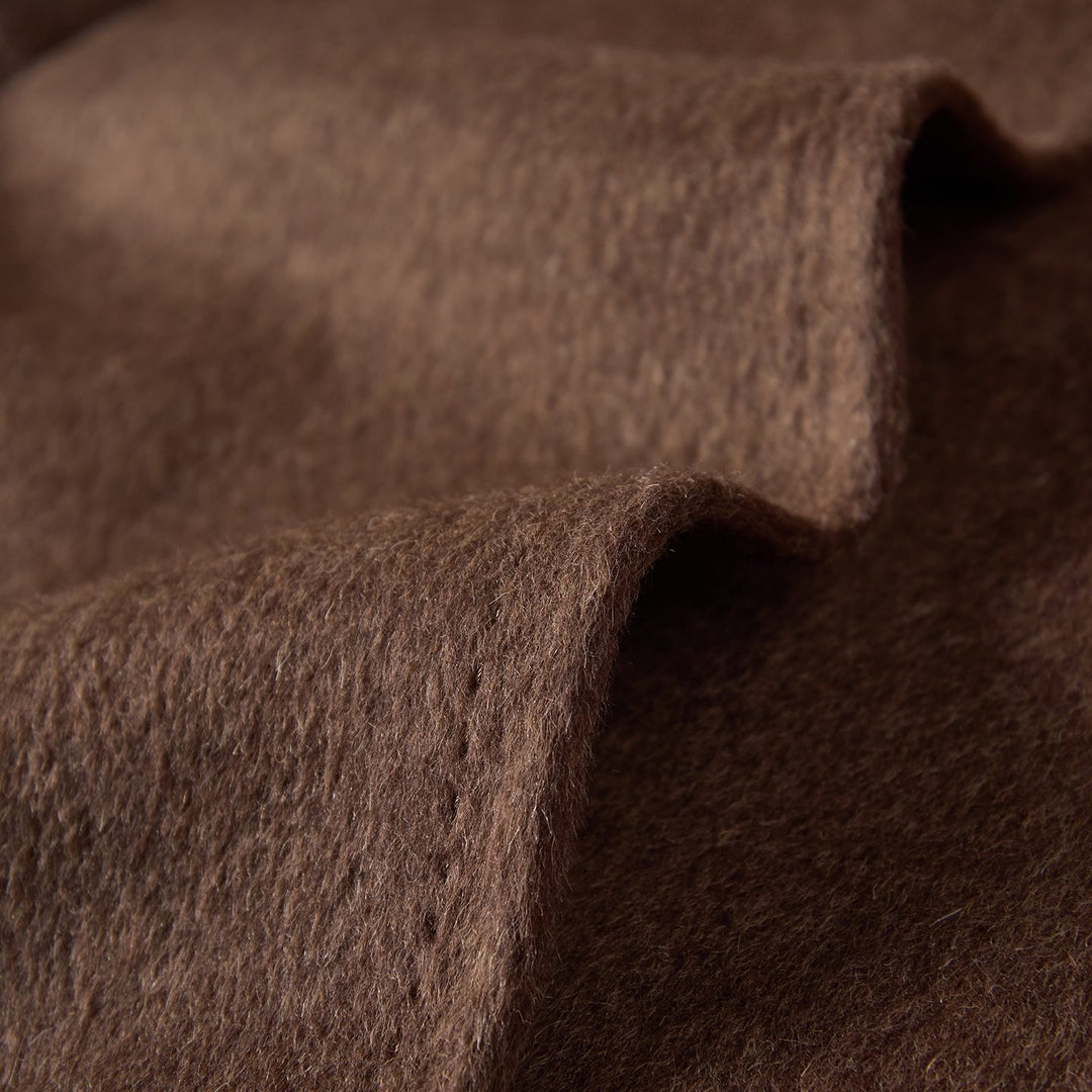 Camel Hair Wool Coat with Mulberry Silk Blend Belted Luxury Long Coat for Women SCT905