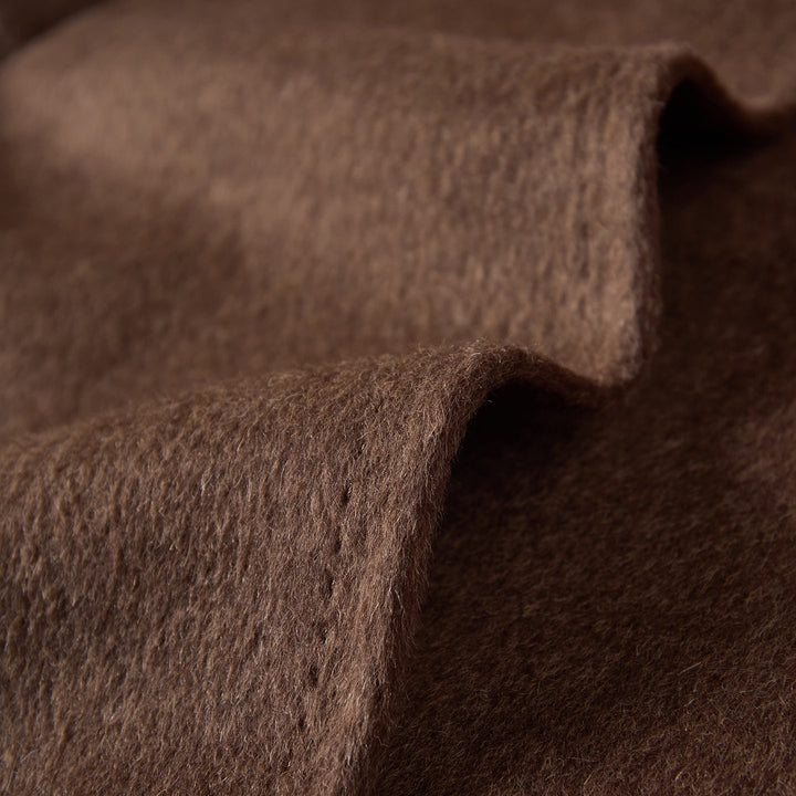 Camel Hair Wool Coat with Mulberry Silk Blend Belted Luxury Long Coat for Women SCT905