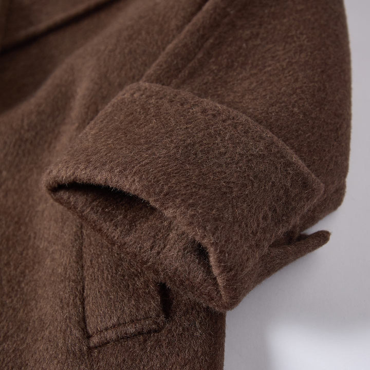 Camel Hair Wool Coat with Mulberry Silk Blend Belted Luxury Long Coat for Women SCT905